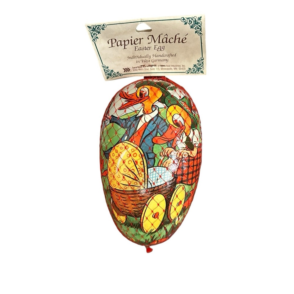 Vintage Paper Mache Easter‎ Egg West Germany Duck Family Spring Collectible NEW